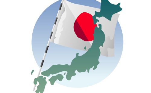 日の丸と日本列島のイラスト